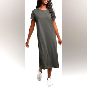 Women's Comfortwash Garment Dyed Midi Dress Grey